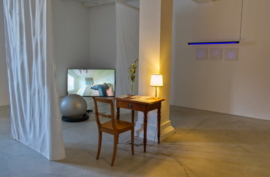 Installation view, Salon du Lapin, Ausstellungsraum Klingental Basel, 2023. Photo credit: Linda Wunderlin