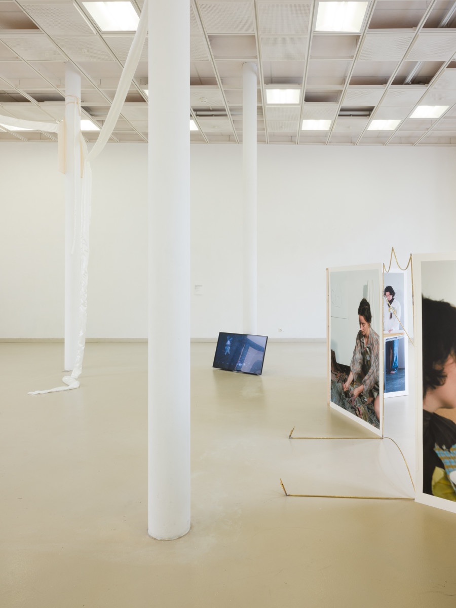 Installation view, A cappella, EAC (les halles), 2024. Photography: Sebastian Verdon / all images copyright and courtesy of the artists, Espace d’art contemporain (les halles), CIRCUIT Centre d’art contemporain Lausanne and CAN Centre d’art Neuchâtel