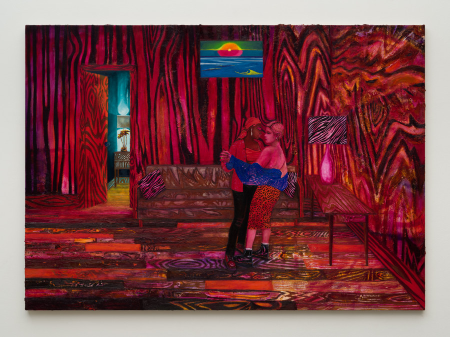 Raffi Kalenderian, The Visit (After Valloton), 2021-2022, Oil on linen, 178 x 249 cm (70 x 98 in.). Courtesy the artist and Galerie Peter Kilchmann, Zurich. Photo: Fredrik Nilsen Studio, Los Angeles