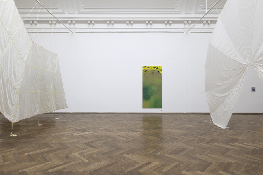 Kathrin Siegrist and Iva Wili, Axilla Region, 2022. Installation view, Kunstkredit Basel-Stadt 2022, Cat’s Cradle, Kunsthalle Basel. Photo: Gina Folly / Kunstkredit Basel-Stadt