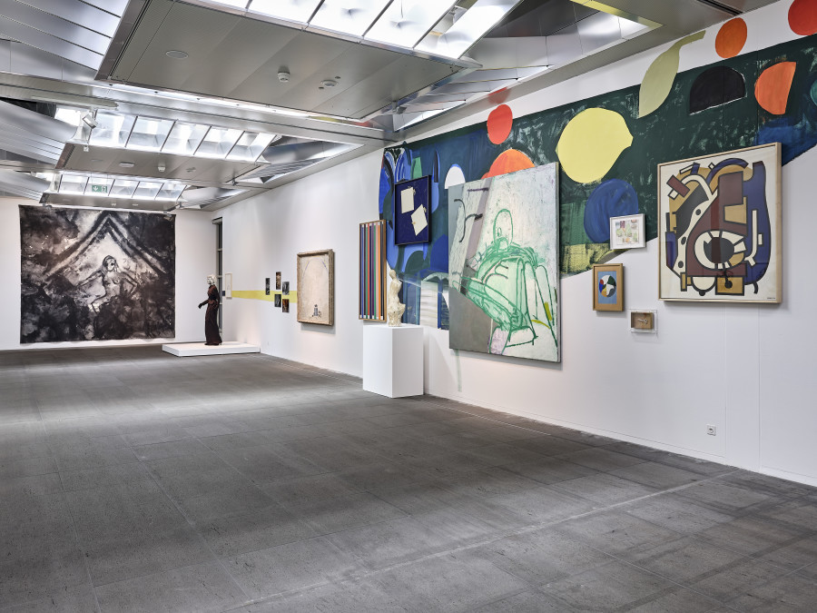 Installation view Amy Sillman. Oh, Clock!, Kunstmuseum Bern, 2024, photo: Rolf Siegenthaler, © Kunstmuseum Bern