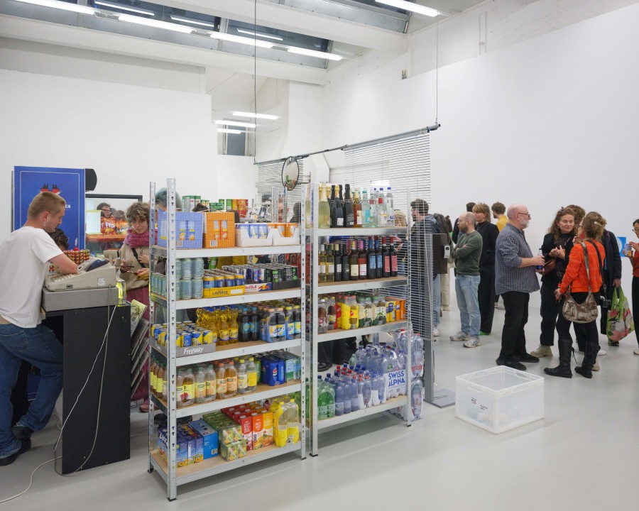 Evasure, Night shop, 2025, exhibition view, CAN Centre d’art Neuchâtel. Photo: S. Verdon