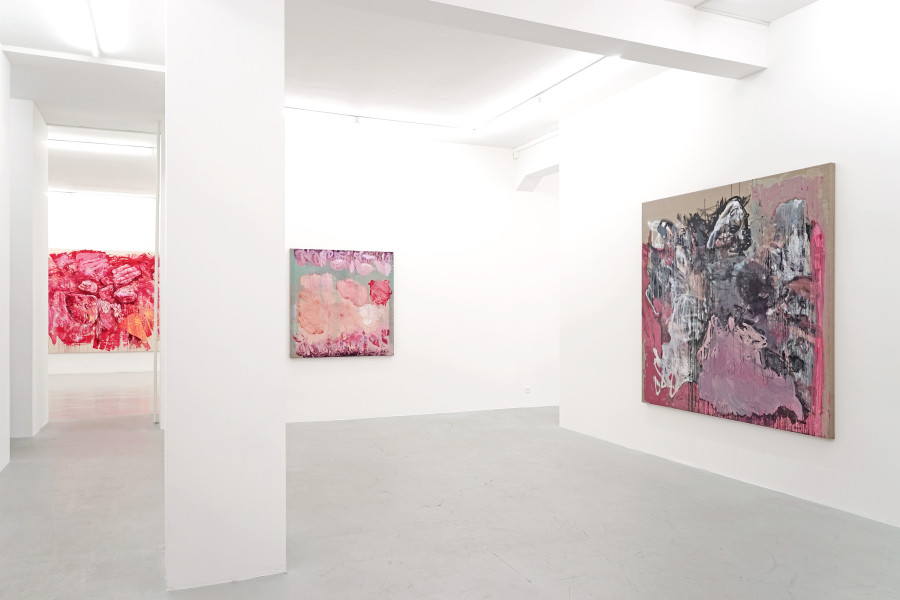 Exhibition view, Eleni Gkinosati, New Paintings, Lullin + Ferrari, 2024.