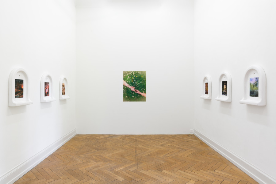 May Your Dream Come, installation view: Jennifer Merlyn Scherler, Lipsync is not enough, 2023 and So long we become the flowers (In A Week), 2023, Kunsthalle Palazzo 2023, photo: Jennifer Merlyn Scherler