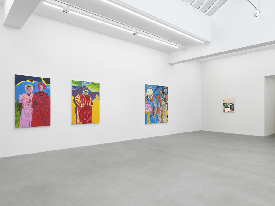 Installation view, Chemu Ng'ok, Echoes, Galerie Eva Presenhuber, Waldmannstrasse, Zurich, 2024 © Chemu Ng'ok. Courtesy the artist and Galerie Eva Presenhuber, Zurich / Vienna. Photo: Stefan Altenburger Photography, Zürich