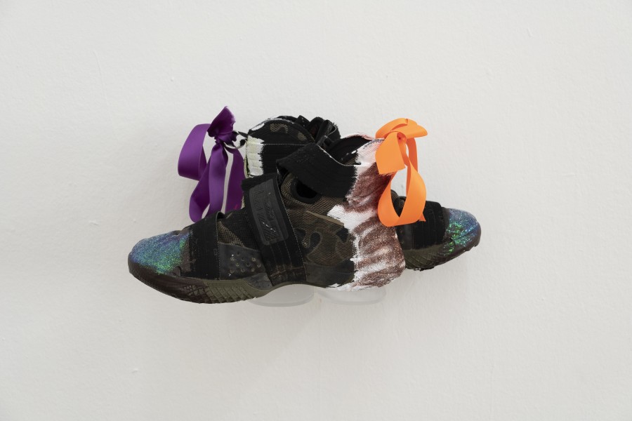 Richard Kennedy, Try to Walk a Mile in My Shoes, 2022. Ten pairs of used and painted shoes, detail. Courtesy Peres Projects, Berlin