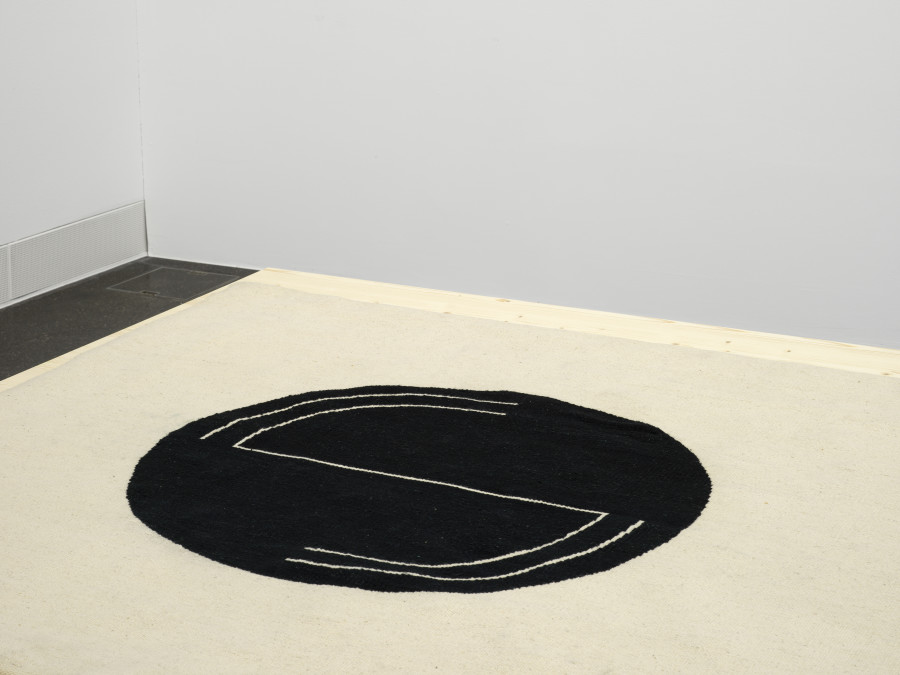 Mai-Thu Perret, Untitled (Detail), Haute lisse hand woven wool tapestry, 2015. Photo: Cedric Mussano