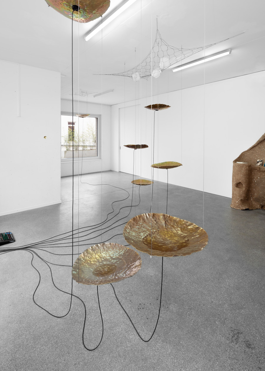 Exhibition view, Courants soniques, Lisa Mazenauer & Emilie Moor, Espace 3353, 2024. Photo credit: Thea Giglio