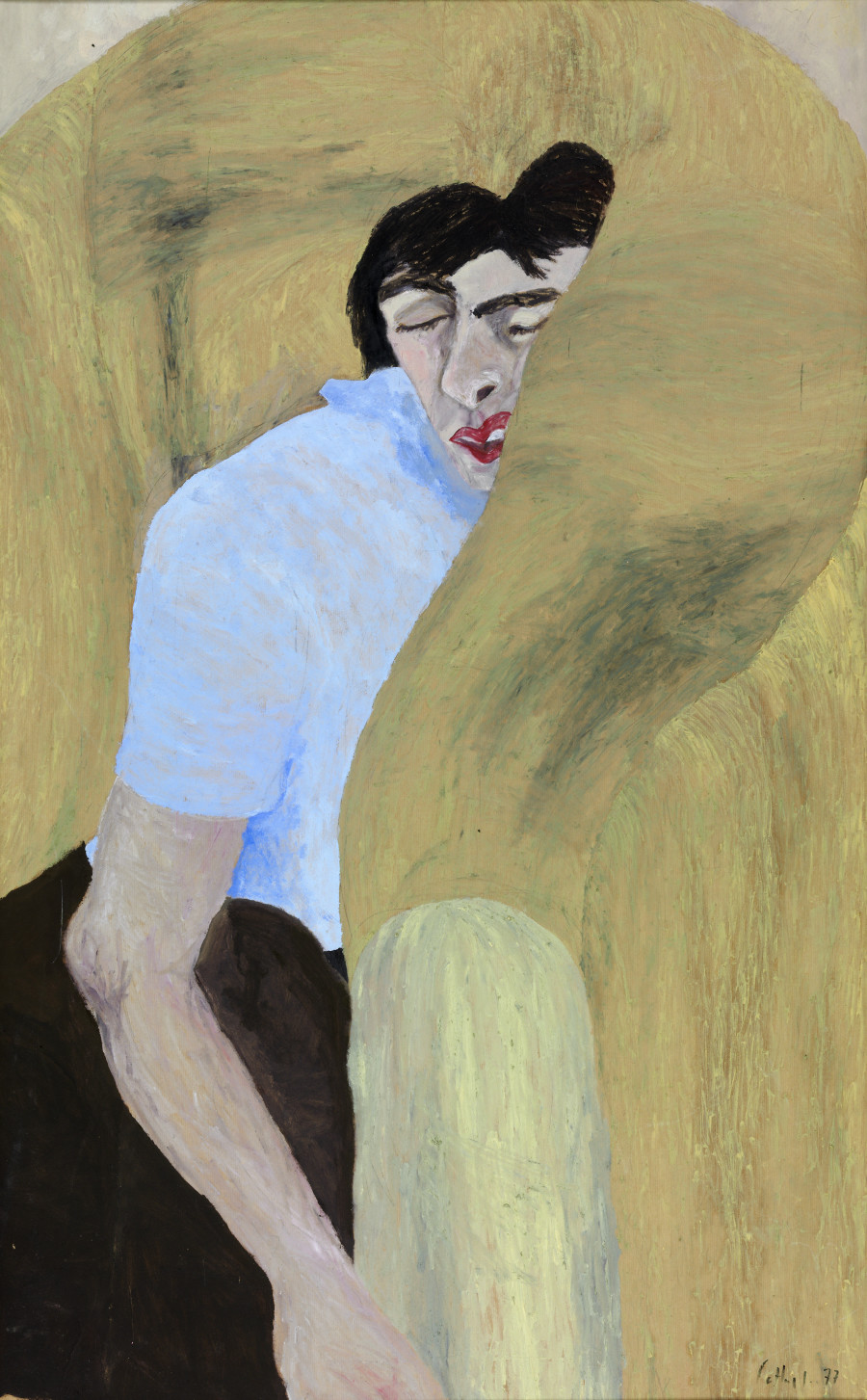 Cathy Josefowitz, Portrait de Romain, 1977, 158 x 98 cm, Kohle, Pastellkreide und Gouache auf Papier, Courtesy of Collection Pierre Sebaste Josefowitz