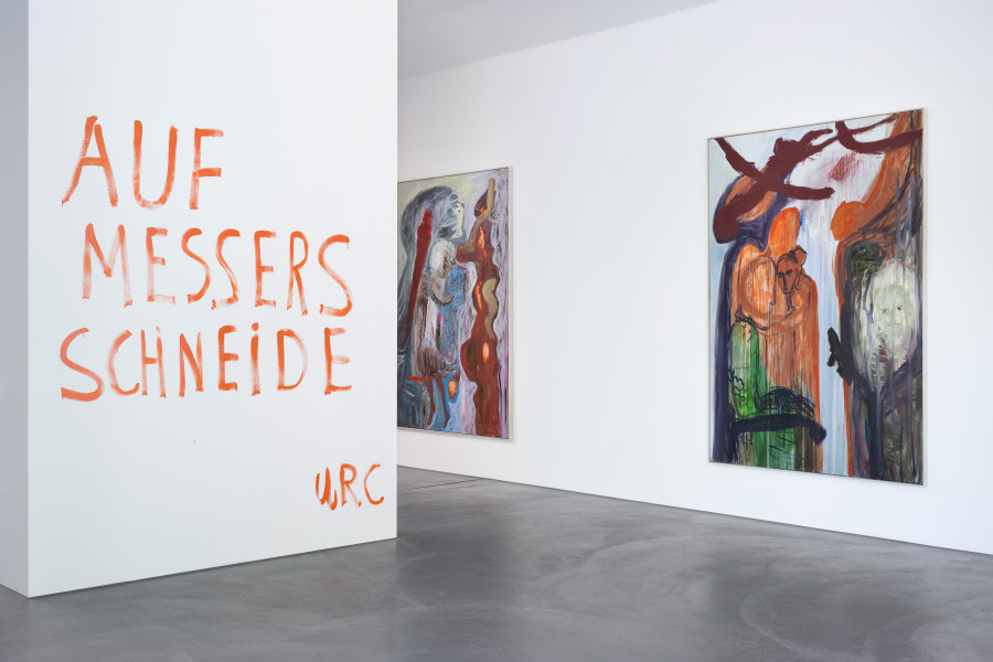 Installation view, Ursula Reuter Christiansen, Auf Messers Schneide, view on, La Chambre, 1998, (on the right), von Bartha, 2023. Photo: Andreas Zimmermann / von Bartha. Courtesy of the artist and von Bartha.