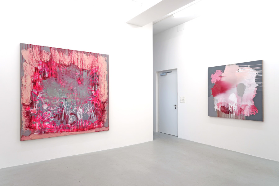 Exhibition view, Eleni Gkinosati, New Paintings, Lullin + Ferrari, 2024.