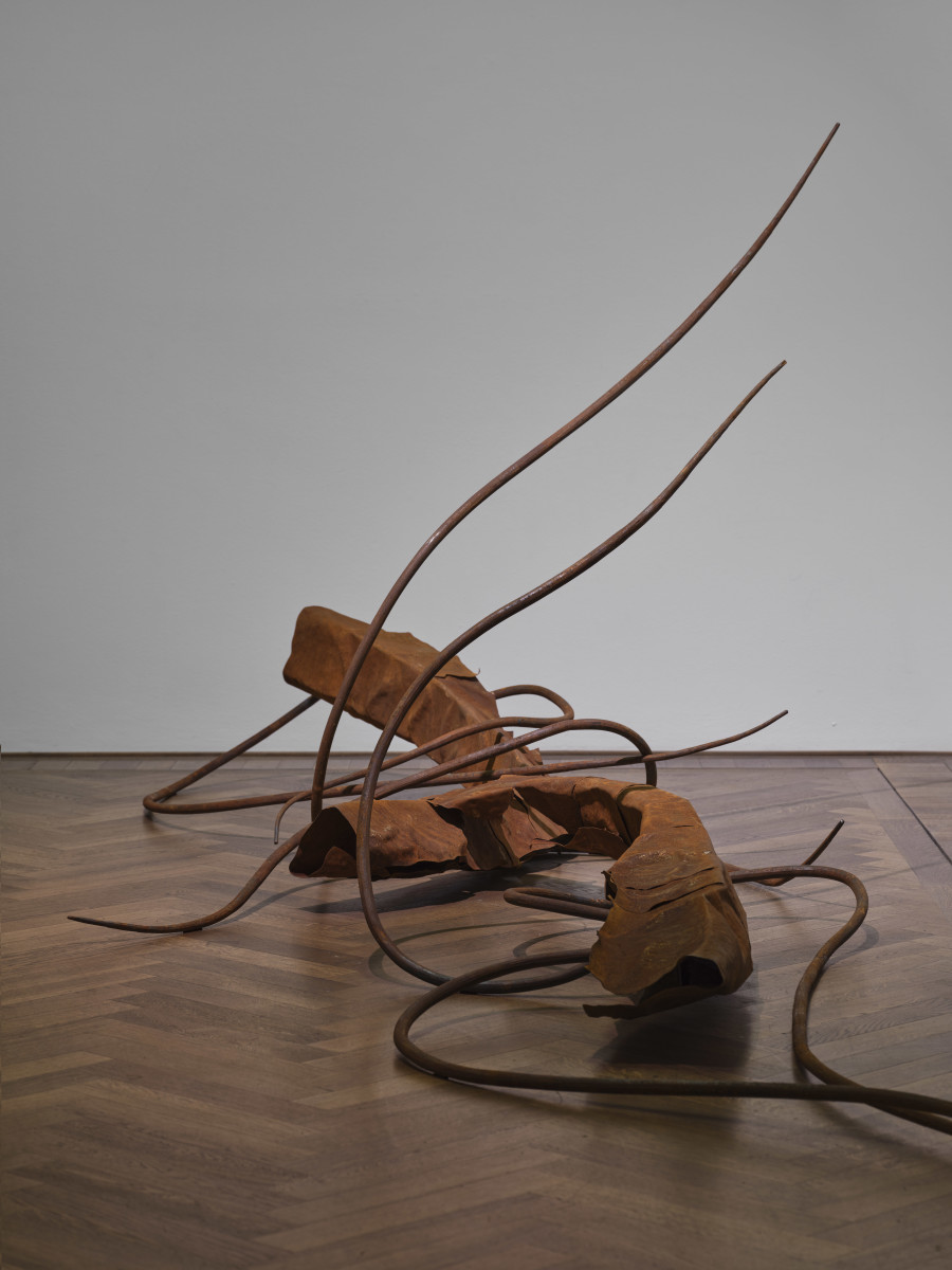Dominique White, wrecked and wretched, 2026, installation view, in: Dominique White, All Great Powers Collapse from the Centre, Kunsthalle Basel, 2026, photo: Philipp Hänger / Kunsthalle Basel