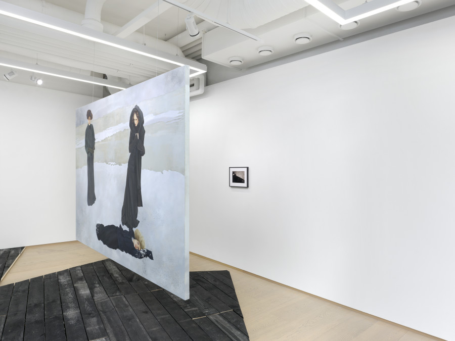 Installation view, Paulina Olowska and Deborah Turbeville, Widows of the Wind, Pace Gallery, 2024-2025. Photo credit: Annik Wetter. Courtesy of Pace Gallery, Paulina Olowska and Deborah Tuberville / MUUS Collection