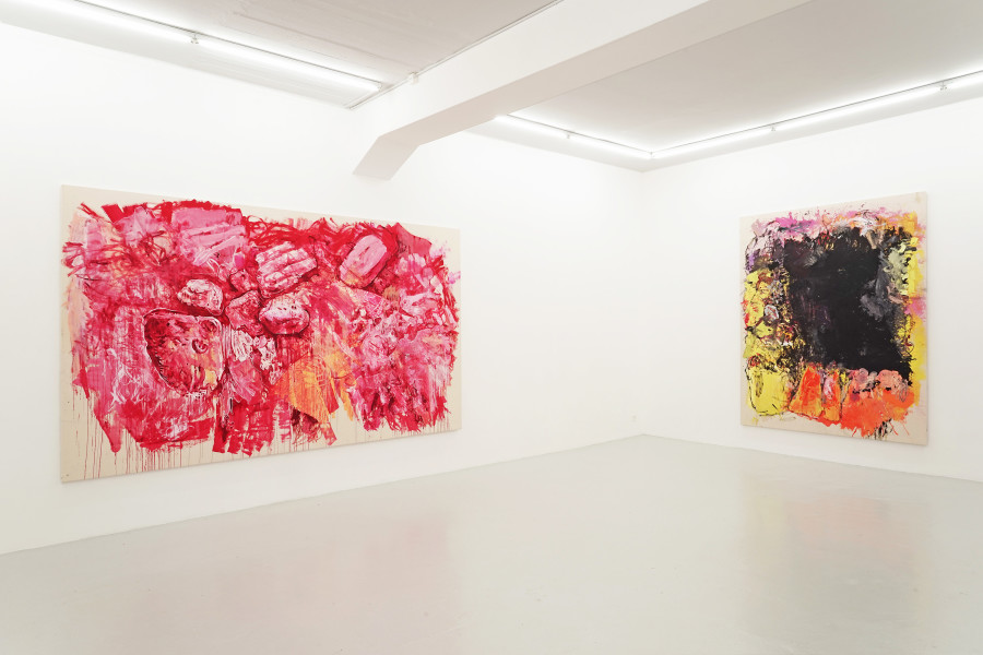 Exhibition view, Eleni Gkinosati, New Paintings, Lullin + Ferrari, 2024.