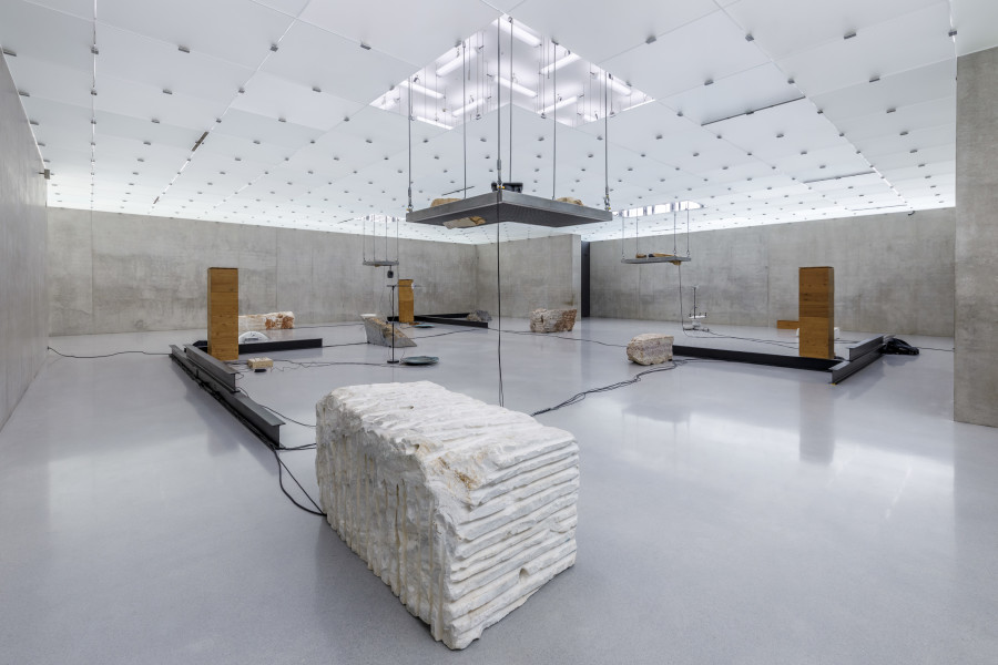 Tarek Atoui, Waters’ Witness, 2020–2023, Installation view second floor Kunsthaus Bregenz, 2024. Photo: Markus Tretter. Courtesy of the artist. © Tarek Atoui, Kunsthaus Bregenz