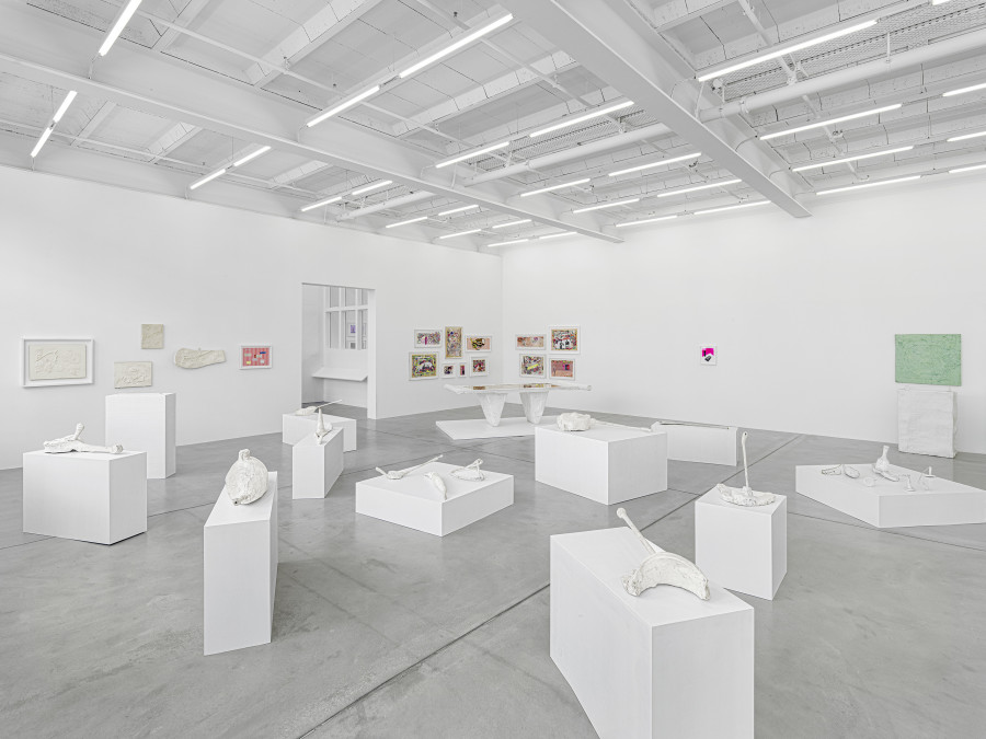 Installation view, Franz West, Die frühen Werke / Early Works, Galerie Eva Presenhuber, Maag Areal, Zurich, 2025. © Archiv Franz West © Estate Franz West. Courtesy the artist and Galerie Eva Presenhuber, Zurich / Vienna. Photo: Stefan Altenburger Photography, Zürich