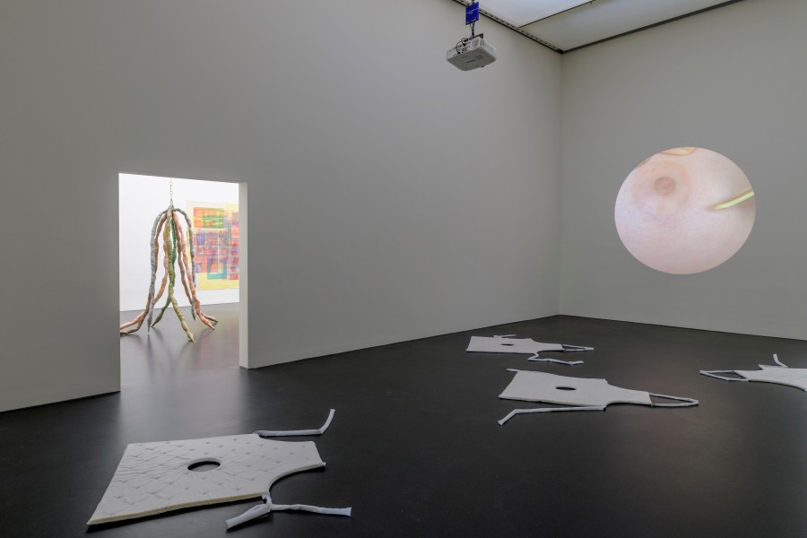 Ausstellungsansicht zentral!, Kunstmuseum Luzern, 2022, mit Werken von Patricia Jacomella Bonola und Lotta Gadola, Foto: Marc Latzel