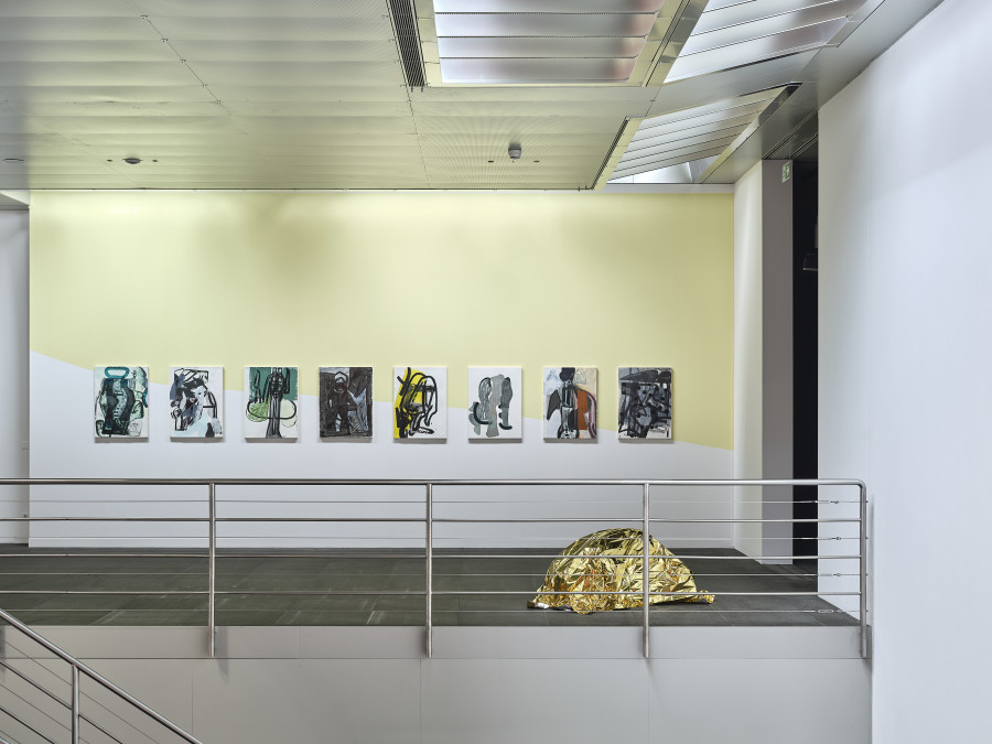 Installation view Amy Sillman. Oh, Clock!, Kunstmuseum Bern, 2024, photo: Rolf Siegenthaler, © Kunstmuseum Bern