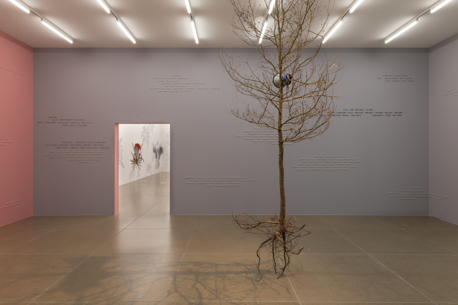 Installationsansicht Ishita Chakraborty, Manor Kunstpreis 2024, 24.5. –24.8.2025, Aargauer Kunsthaus. Ishita Chakraborty, Resistance II, 2025, Protest Song I: Wind of Change, 2025. © Ishita Chakraborty. Foto: Luca Klett, Zürich