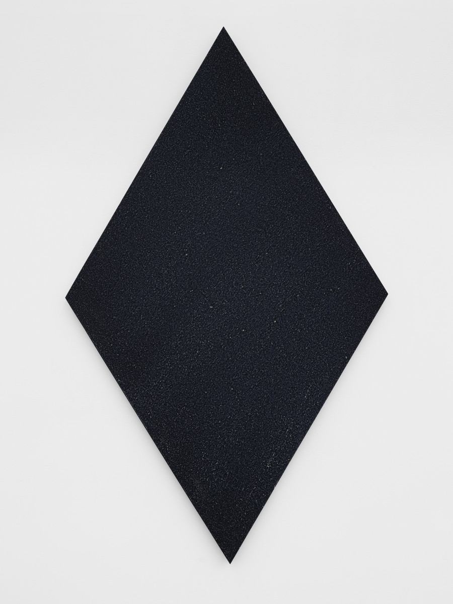 Kaspar Müller, Rhombus, blue-black, truffle, 2024, Colored resin panel, scent, 154.3 x 92.8 x 2 cm