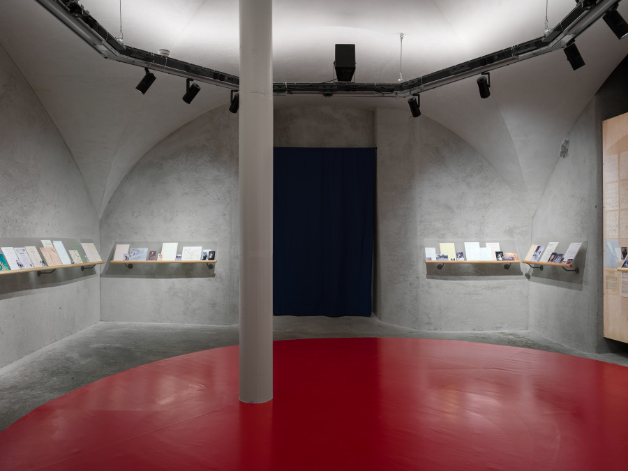 Exhibition view “Suzanne Perrottet. After Dada, After Dance,” Cabaret Voltaire 2025. Photo: Cedric Mussano. Courtesy: Suzanne Perrottet, Walter Schwabe / Fotostiftung Schweiz, Luise Schwabe / ProLitteris, Niklaus Stauss, Johann Adam Meisenbach, Tarren Johnson & Joel Cocks, Elaine Mitchener, New Kyd, Thibault Lac.