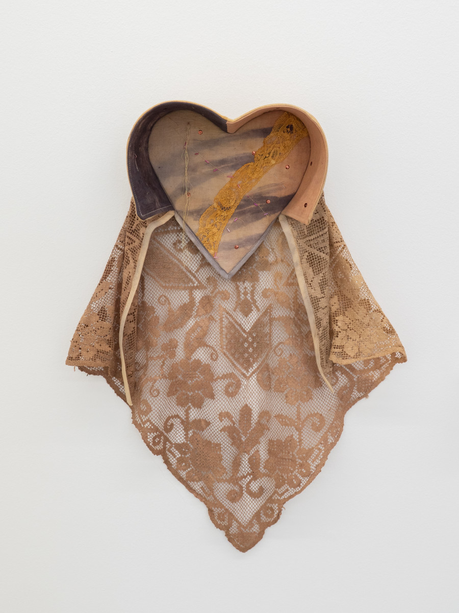 Adelheid von Delsberg, Anna Reutinger with Céline Manz, Second hand linen, cotton, iron, tannic acid, onion skins, madder, alder buckthorn, Variable dimensions