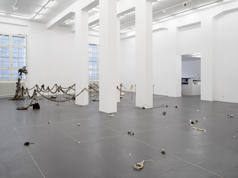 Installation view, Min Yoon, Perspectives + ing, Galerie Francesca Pia, Zurich, 2024. Photo: Cedric Mussano