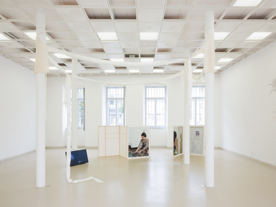 Installation view, A cappella, EAC (les halles), 2024. Photography: Sebastian Verdon / all images copyright and courtesy of the artists, Espace d’art contemporain (les halles), CIRCUIT Centre d’art contemporain Lausanne and CAN Centre d’art Neuchâtel