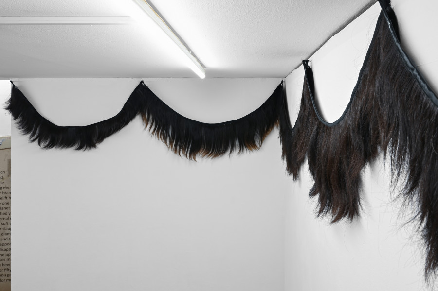 Germaine Koh, "Fête," ongoing since 1997, dimensions variable. CAConrad, Jan Domicz, Gina Folly, Germaine Koh, Devin T. Mays, Sean Morel (organized by u), "Brain in a Pipe" at Kaiserwache, Freiburg im Breisgau, 2026. Images courtesy of the artists and Kaiserwache. Photo: Stefan Lux.