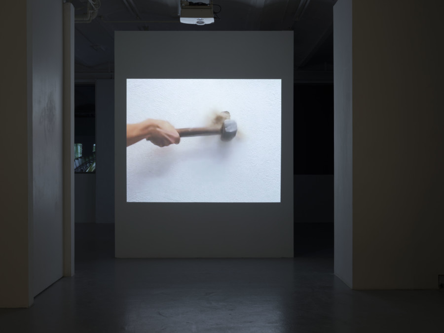 Monica Bonvicini, Hammering out (an old argument), 1998-2003, exhibition view, 2024. Collection Julia Stoschek Foundation. Photography: Sebastian Verdon / all images copyright and courtesy of the artists and CAN Centre d’art Neuchâtel