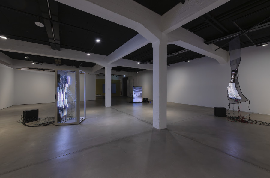 Lukas Truniger, Archives of infinite perspectives, 2026, «Lukas Truniger, Isabell Bullerschen, Rhona Mühlebach – Swiss Media Art – Pax Art Awards 2025», 2026, HEK, photo: Franz Wamhof