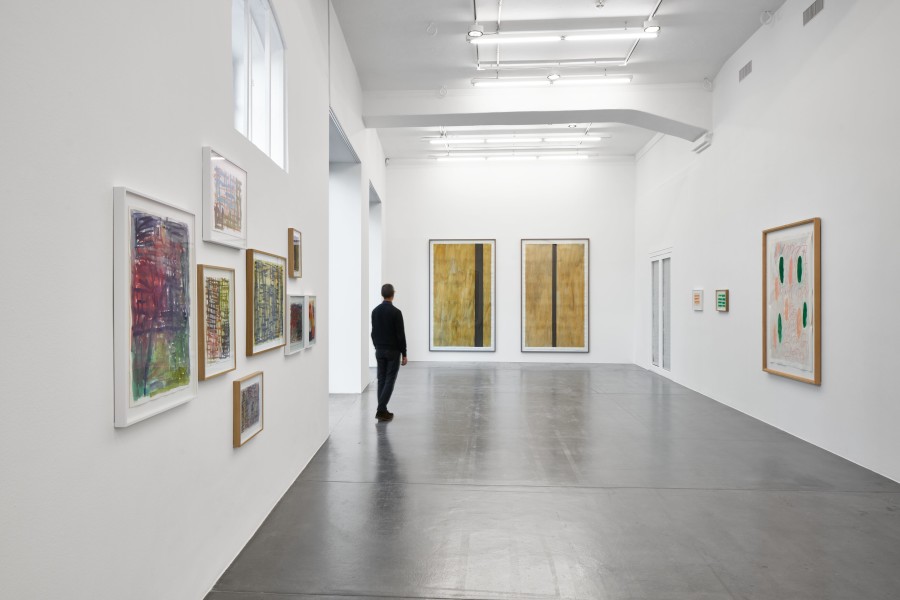 Installation view, ‘Günther Förg. Arbeiten auf Papier / Works on Paper / Oeuvres sur Papier: 1975 – 2009’ at Hauser & Wirth Zurich, Limmatstrasse, 27 September – 20 December 2024 © Estate Günther Förg, Suisse / 2024, ProLitteris, Zurich. Courtesy Estate Günther Förg and Hauser & Wirth. Photo: Jon Etter