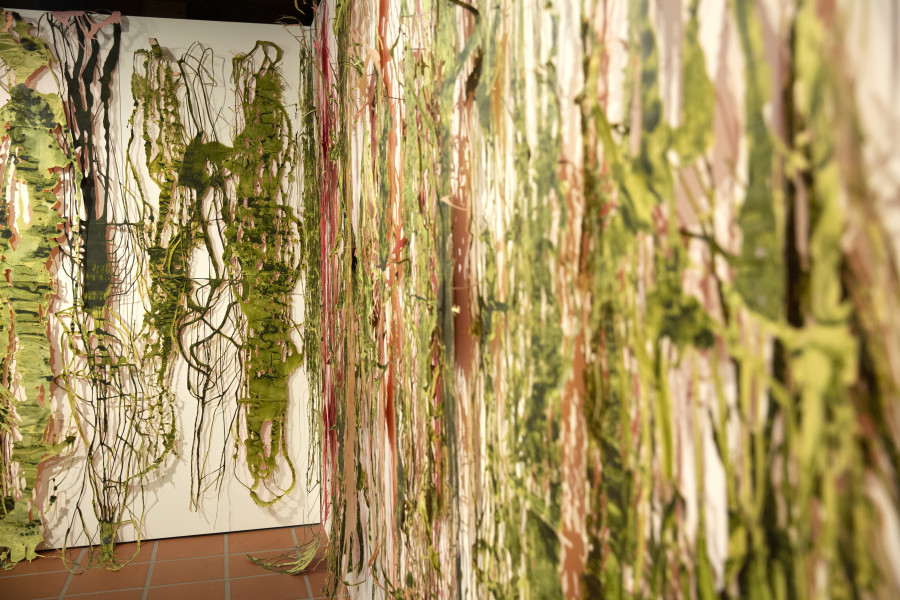 Exhibition view Christine Bänninger, «liquid Olive» at Zimmermannhaus Brugg, 2022 / Photo: Simone Haug / Courtesy: the artist and Zimmermannhaus