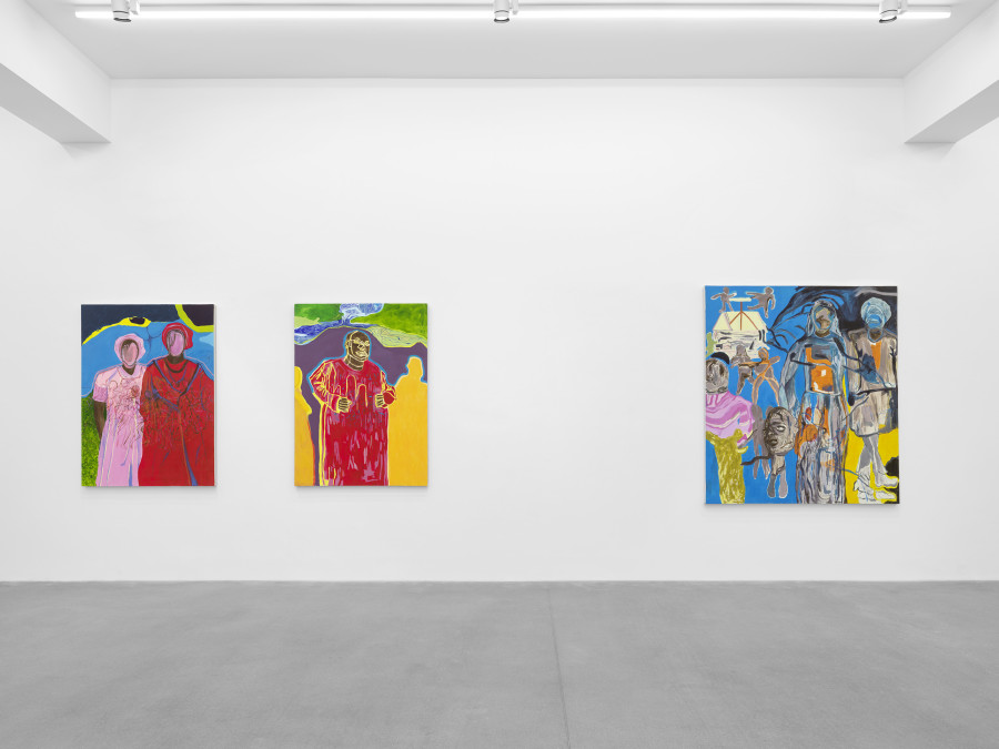 Installation view, Chemu Ng'ok, Echoes, Galerie Eva Presenhuber, Waldmannstrasse, Zurich, 2024 © Chemu Ng'ok. Courtesy the artist and Galerie Eva Presenhuber, Zurich / Vienna. Photo: Stefan Altenburger Photography, Zürich