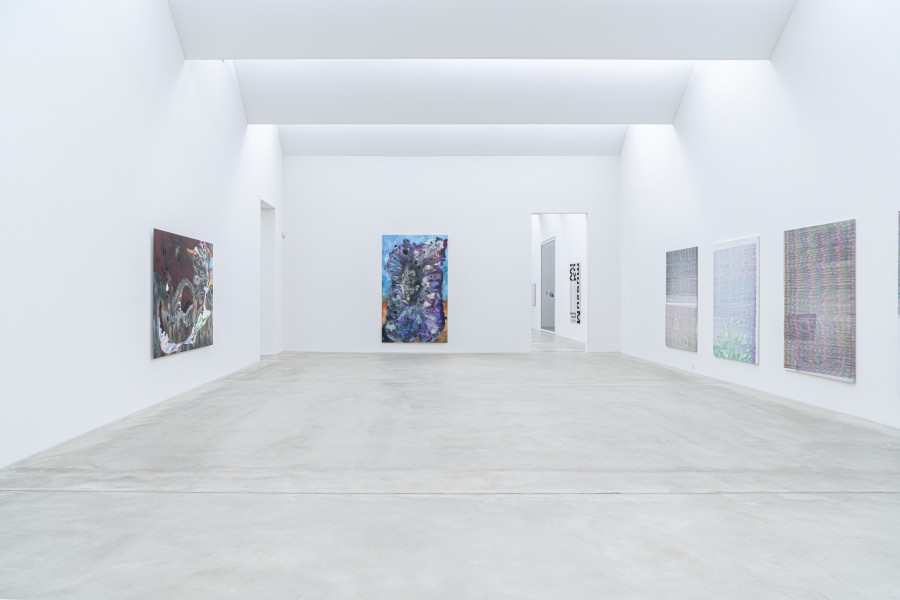 Ausstellungansicht mit Werken von Dave Bopp, Marc Héron und Maureen Kägi, Kunst Museum Winterthur, 2020