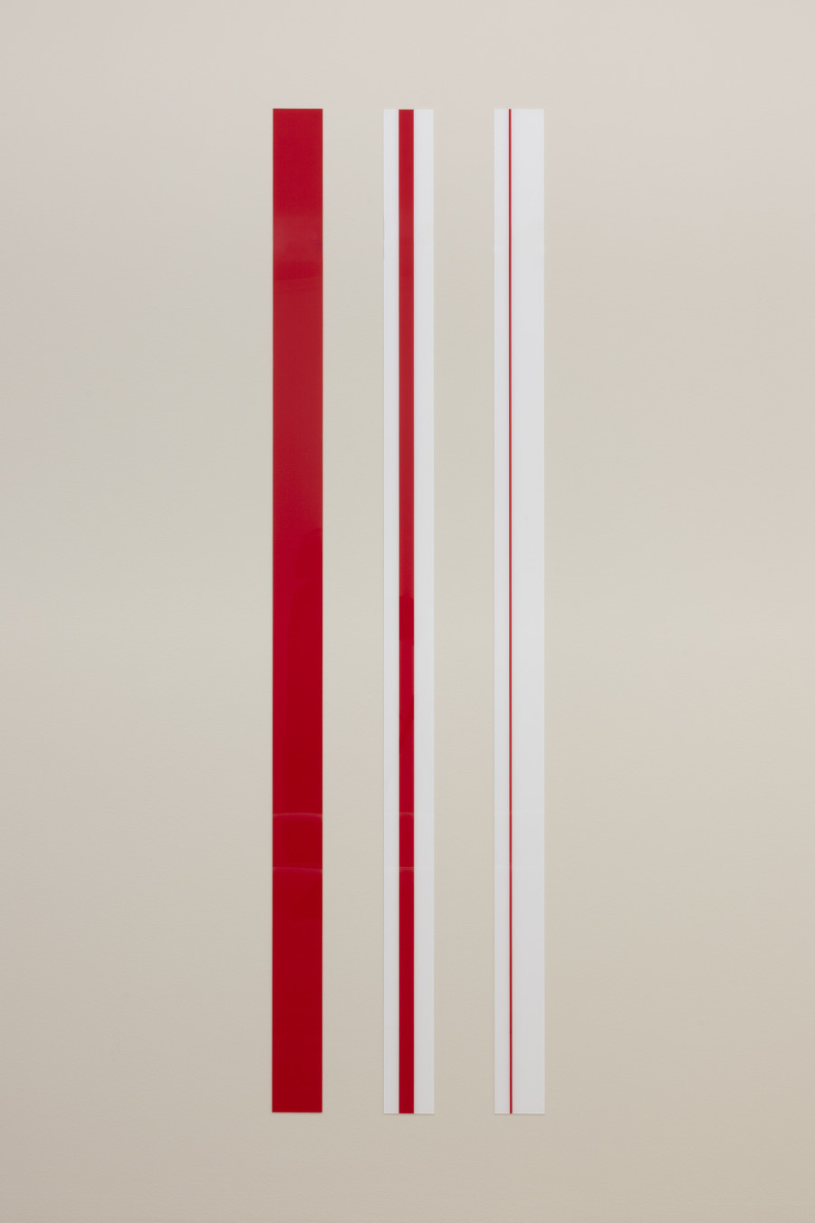 Roman Selim Khereddine, Finish Line I-III, 2026, UV direct print on acrylic glass sheet, 10 x 200 cm. Photography: Gina Folly. Copyright and courtesy of the artist and For, Basel