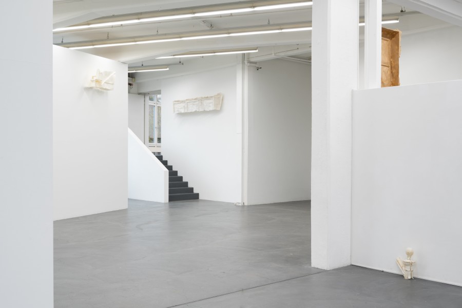 Ester Alemayehu Hatle, Immobilien Stadt, 2022; Durable plastic, trashed for the replacement, 2022; Tenant and new tenants, 2022. Installation view Kunsthaus Baselland 2022. Photo: Finn Curry