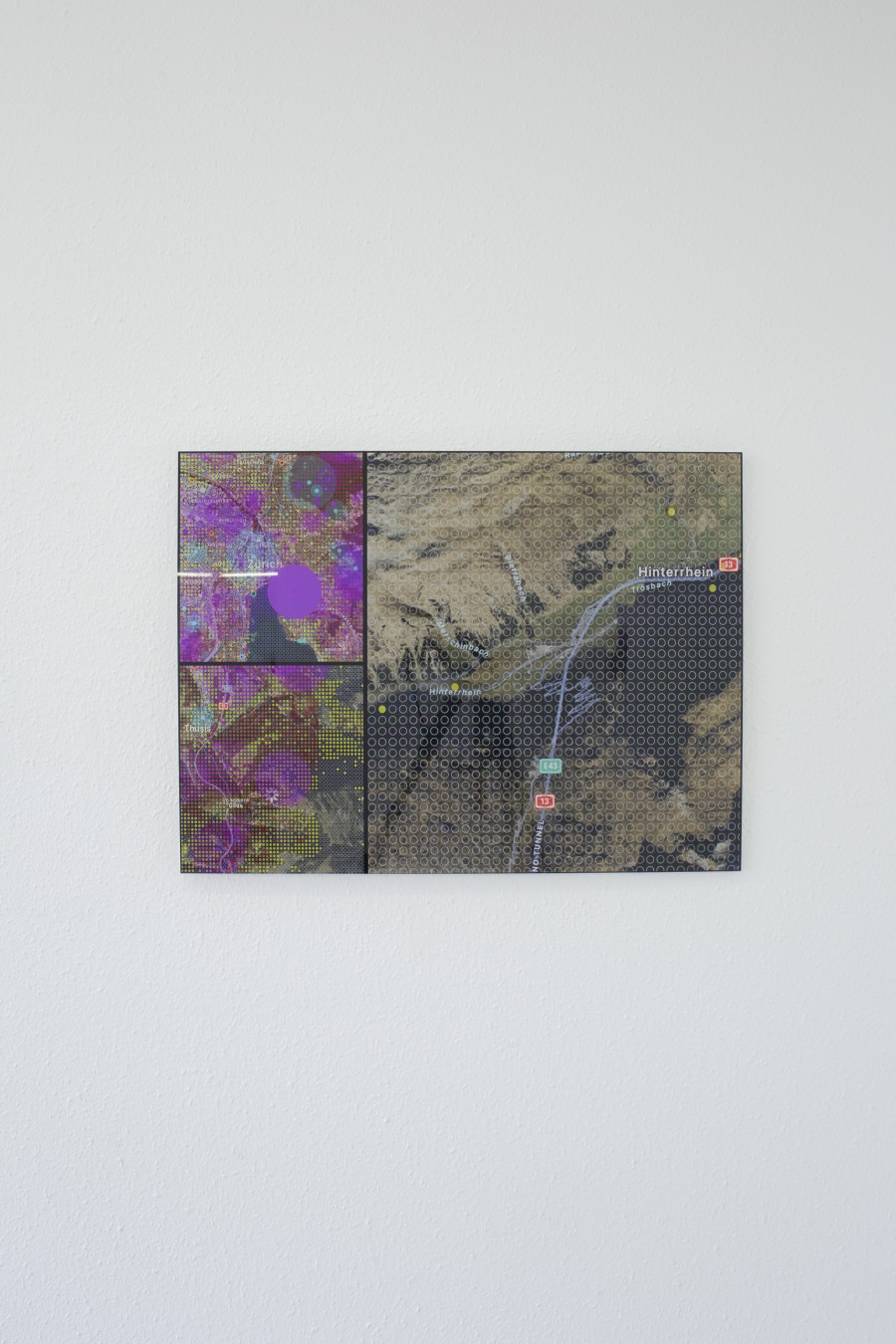 Exhibition view, Memory Mold, HAMLET, 2024. Medjid Sopi, Micromanagement, Arachnids and Altitude, 2024, Digital print on plexiglass, 60x45cm. Photo by Leevi Toija