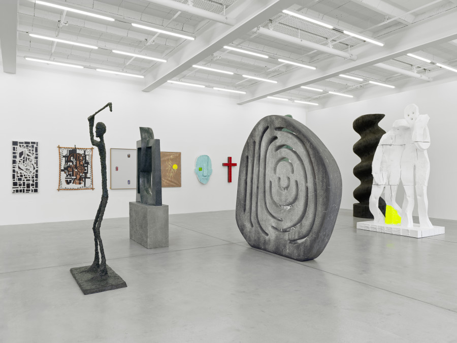 Installation view, Valentin Carron, The Slope (Works 2005–2026), Galerie Eva Presenhuber, Maag Areal, Zurich, 2026. © Valentin Carron. Courtesy the artist and Galerie Eva Presenhuber, Zurich / Vienna. Photo: Stefan Altenburger Photography, Zürich