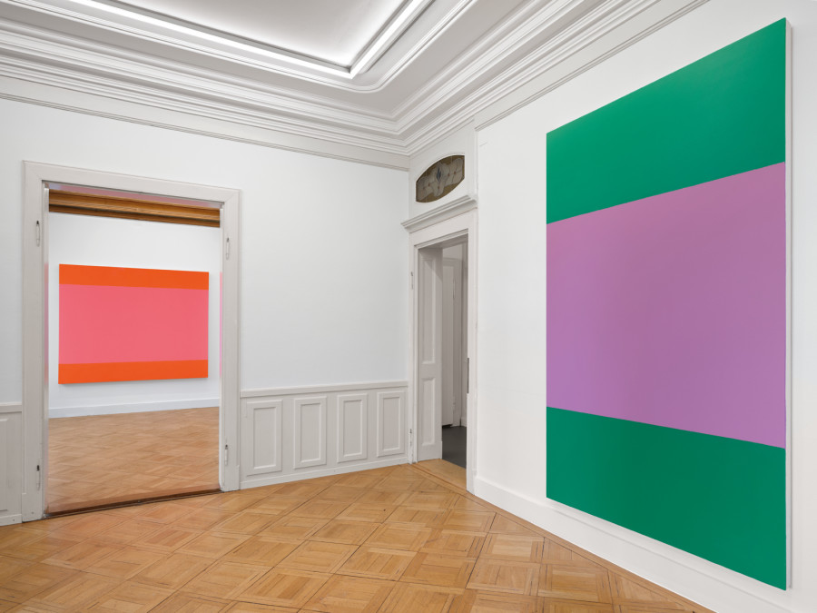 Exhibition view, Olivier Mosset, Drive Through, Galerie Oskar Weiss, Zürich, 2026, Photo credit: Stefan Altenburger