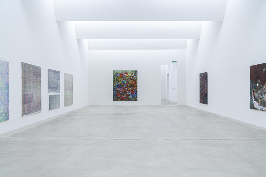 Ausstellungansicht mit Werken von Maureen Kägi, Olga Titus und Dave Bopp, Kunst Museum Winterthur, 2020