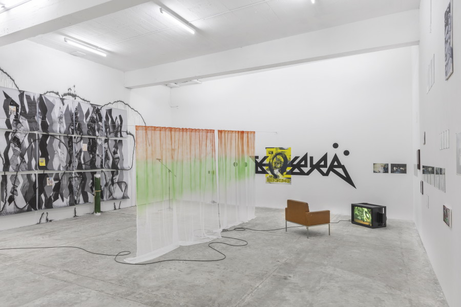 Installation view, KOBRA HERITAGE 1997–2017, CIRCUIT, Centre d’Art Contemporain, Lausanne, 2024. photographer: Aude Mayer. © the artists, Aude Mayer, CIRCUIT Centre d’art contemporain Lausanne