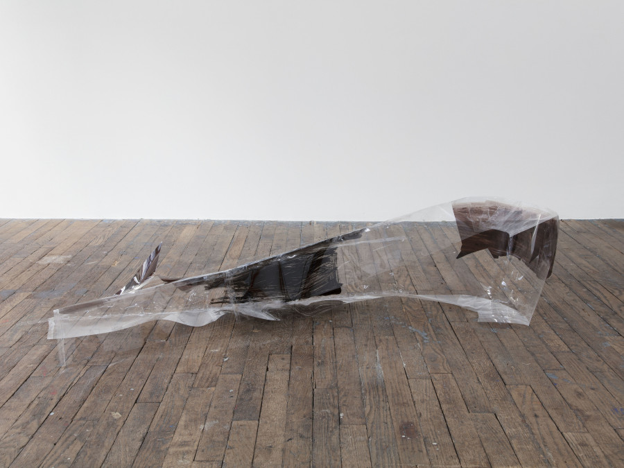 Olga Balema, Loop 12286, 2023, Polycarbonate sheeting, acrylic paint, solvent, 34.3 x 41.9 x 160 cm