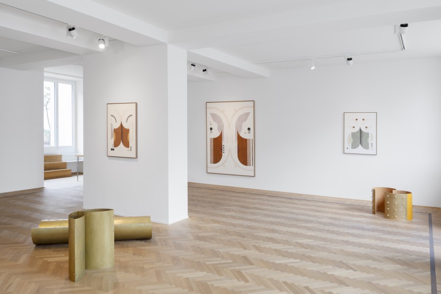 Installation shots of "Kind and Sharp" with works by Elena Alonso, exhibited at Galerie Fabian Lang, Zurich, (7 June 2024 - 16 August 2024). Credit: Courtesy of the artist and Galerie Fabian Lang. Copyright: © Fabian Lang