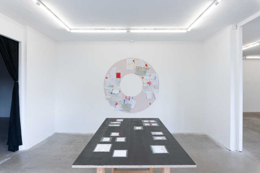 Exhibition view, Mix, Saehan Parc and Thilda Bourqui, Halmet, Zürich, 2026. Photo credit: WALENTINA