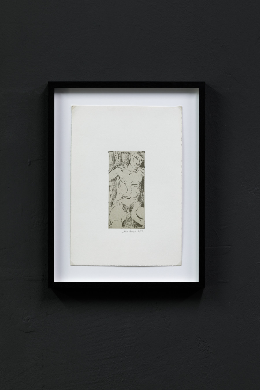 John Berger, JB’s naked selfportrait, 1950, etching print, 22.5 x 32.5 cm Photo: Kilian Bannwart