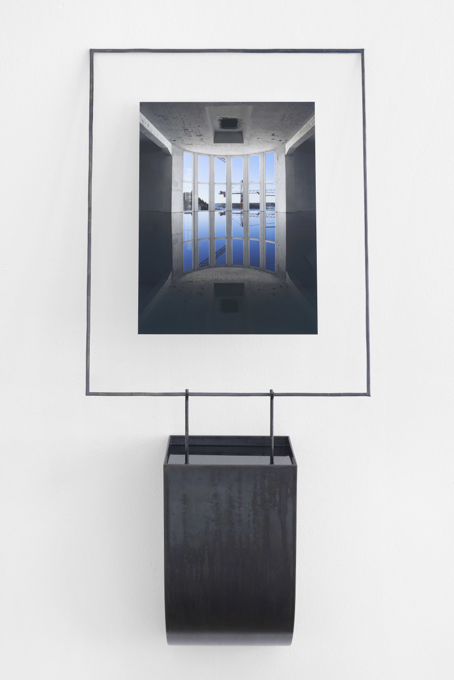 Kunstsilo (Kristiansand), 2023, Giclée print on cotton paper with Laed frame, iron structure, artist’s oil-based mix, 133 x 50 x 20 cm, Unique. Photo: Philipp Hänger. Courtesy the artist and Wilde