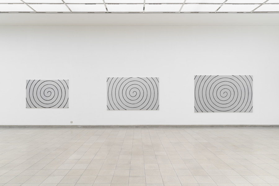 Spiral 1 – Spiral 19 2022 (19 paintings) Marker and acrylic on canva, Courtesy the artist and Weiss Falk, Basel / Zurich