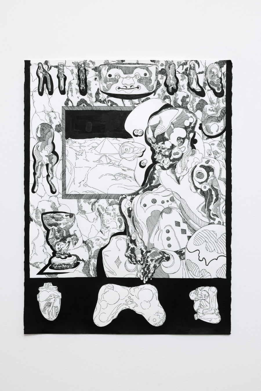 Richard Ayodeji Ikhide, Ayika Emi 5, 2022, Pen and acrylic ink on paper, 76 x 57 cm.