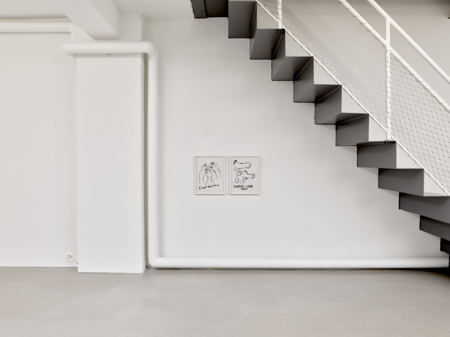 Exhibition view, Soufiane Ababri, if I had to put a title here it would be my epitaph, flatmarkus, Zürich, 2025. Photo credit: Felix Jungo. Courtesy of the artist, Dittrich-Schlechtriem and flatmarkus